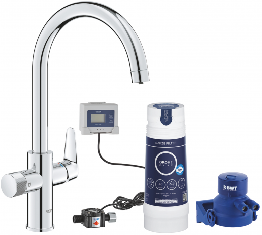 GROHE Blue Pure Baucurve Starter Kit Filterarmatur mit Wasserfilterset (30581000)