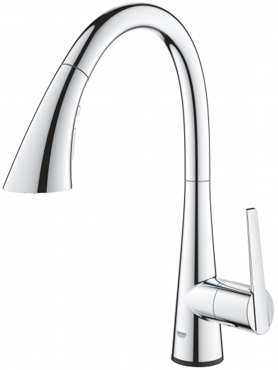 GROHE Kchenarmatur Zedra Touch Einhebelmischer Chrom mit Zugauslauf und Brausefunktion (30219002)