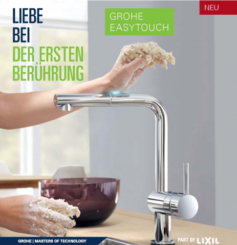 GROHE Kchenarmatur Zedra Touch Einhebelmischer Chrom mit Zugauslauf und Brausefunktion (30219002)