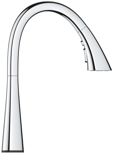 GROHE Kchenarmatur Zedra Touch Einhebelmischer Chrom mit Zugauslauf und Brausefunktion (30219002)