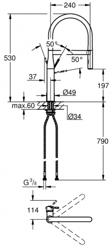 GROHE Kchenarmatur Essence Einhebelmischer Chrom mit Pendelbrause und Brausefunktion (30503000)