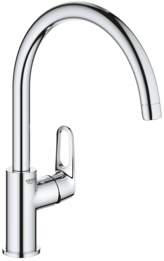 GROHE Kchenarmatur BauFlow Einhebelmischer Chrom mit Festauslauf (31538001)