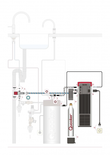 {LAGER} QUOOKER FLEX Zugauslauf Chrom Combi (+) B mit CUBE 2 *Der Wasserhahn, der alles kann! (22+XCHRCUBE)