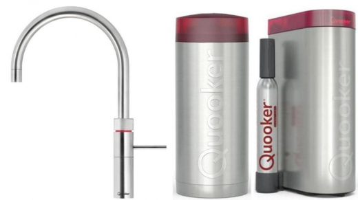 {LAGER} QUOOKER FUSION Round Chrom COMBI (+) B mit CUBE 2 *Der Wasserhahn, der alles kann! (22+FRCHRCUBE)