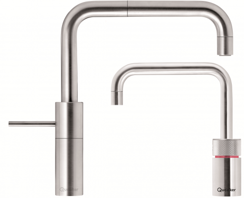 QUOOKER Nordic Square Twintaps Chrom COMBI B & CUBE 2 als Set (22NSCHRTTCUBE)