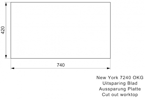 REGINOX Kchensple New York 72x40 (L) OKG Einbausple Edelstahl 3 in 1 mit Flachrand Siebkorb als Stopfenventil