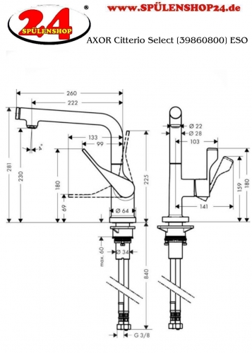 AXOR Citterio Select [39860800] ESO