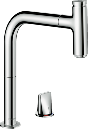 HANSGROHE Kchenarmatur Metris Select M71 Chrom 2-Loch Einhebelmischer 200 mit Ausziehauslauf, 1jet, sBox (73804000)