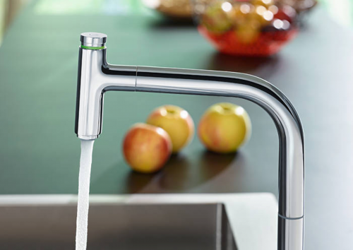 HANSGROHE Kchenarmatur Metris Select M71 Chrom 2-Loch Einhebelmischer 200 mit Ausziehauslauf, 1jet, sBox (73804000)