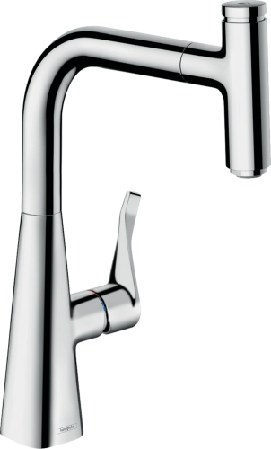 HANSGROHE Kchenarmatur Metris Select M71 Chrom Einhebelmischer 240 mit Ausziehauslauf, 1jet, sBox (73802000)