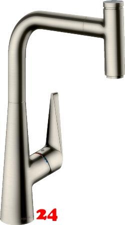 {LAGER} HANSGROHE Kchenarmatur Talis Select M51 Edelstahl Finish Einhebelmischer 300 mit Ausziehauslauf, 1jet, sBox (73853800)