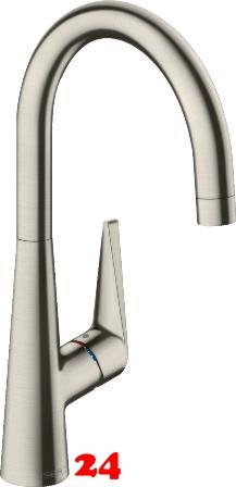 HANSGROHE Kchenarmatur Talis M51 Edelstahl Finish Einhebelmischer 260 mit Festauslauf, 1jet Schwenkbereich einstellbar (72810800)