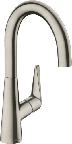 HANSGROHE Kchenarmatur Talis M51 Edelstahl Finish Einhebelmischer 220 mit Festauslauf, 1jet Schwenkbereich einstellbar (72814800)