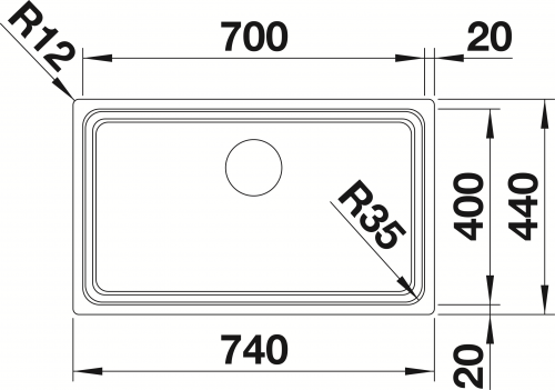 BLANCO Kchensple Etagon 700-IF Edelstahlsple / Einbausple Flachrand mit Ablaufsystem InFino und Handbettigung