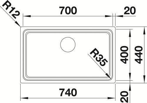 BLANCO Kchensple Etagon 700-U Edelstahlsple / Unterbaubecken mit Ablaufsystem InFino und Handbettigung