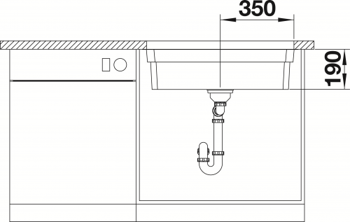 BLANCO Kchensple Etagon 700-U Edelstahlsple / Unterbaubecken mit Ablaufsystem InFino und Handbettigung