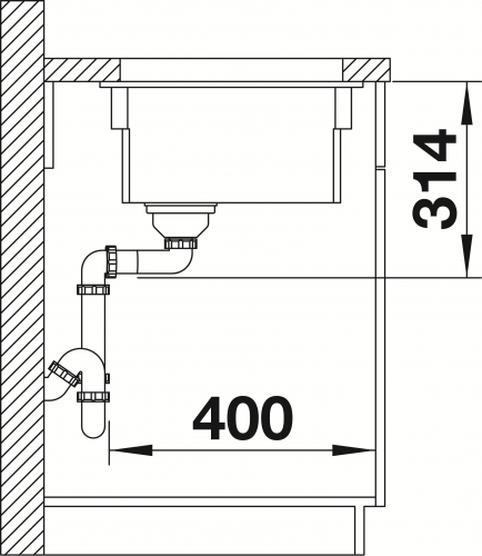 BLANCO Kchensple Etagon 500-U Keramik PuraPlus Keramiksple / Unterbausple Ablaufsystem InFino mit Handbettigung