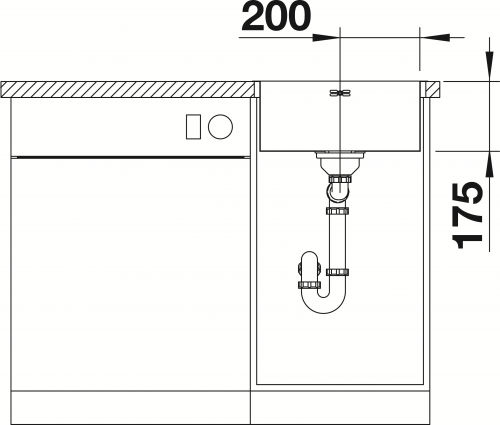 BLANCO Kchensple Supra 400-IF/A Edelstahlsple / Einbausple Flachrand mit Hahnlochbank Siebkorb als Zugknopfventil