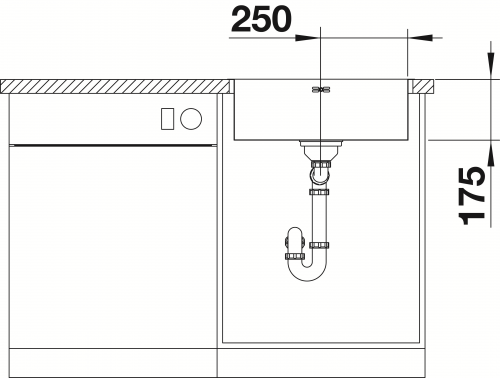 BLANCO Kchensple Supra 500-IF Edelstahlsple / Einbausple Flachrand Siebkorb als Stopfenventil Handbettigung