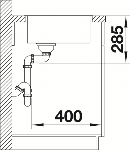 BLANCO Kchensple Supra 500-IF Edelstahlsple / Einbausple Flachrand Siebkorb als Stopfenventil Handbettigung