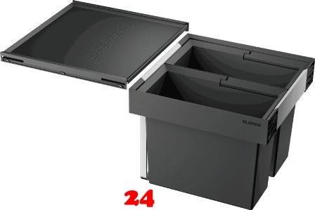 BLANCO Abfalltrennsystem Flexon II 45/2 Abfallsystem mit Systemdeckel zum Einbau in Schubksten ab 45cm Unterschrank