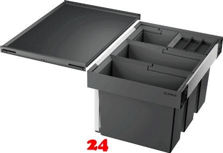 BLANCO Abfalltrennsystem Flexon II 60/4 Abfallsystem mit Systemdeckel zum Einbau in Schubksten ab 60cm Unterschrank