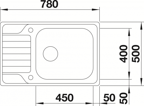 BLANCO Kchensple Dinas XL 6-S Compact Einbausple / Edelstahlsple Siebkorb als Drehknopfventil