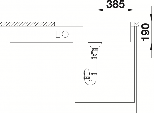 BLANCO Kchensple Dinas XL 6-S Compact Einbausple / Edelstahlsple Siebkorb als Drehknopfventil