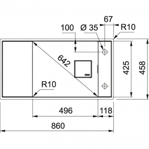 x FRANKE Kchensple Fresno FSG 211 Fragranit+ Einbausple / Granitsple Flchenbndig / Unterbau mit Siebkorb als Druckknopfventil