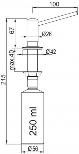 FRANKE Seifenspender Novita Steel Splmittelspender / Dispenser mit Druckbettigung