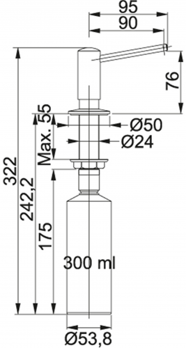 FRANKE Seifenspender Novita Edelstahloptik Splmittelspender / Dispenser mit Druckbettigung