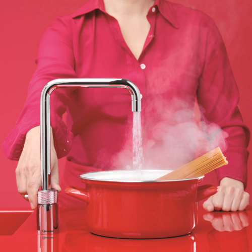 QUOOKER Classic Nordic Square Combi (+) B 100C Armatur Solohahn Chrom Nostalgieoptik (22+CNSCHR)