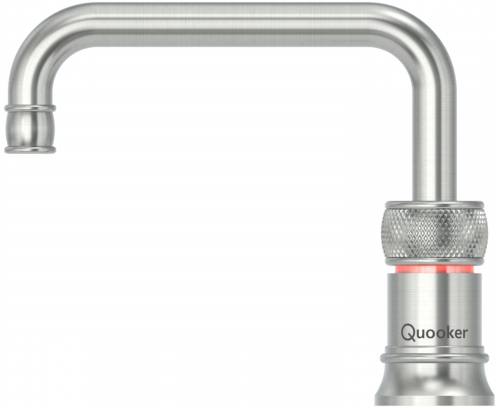 QUOOKER Classic Nordic Square Edelstahl VAQ PRO3 & CUBE 2 100C + Trinkwassersystem Solo-Tap Nostalgieoptik (3CNSRVSCUBE)