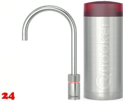 QUOOKER Nordic Round Combi B 100C Armatur Solohahn Edelstahl als Kochendwasser Armatur (22NRRVS)