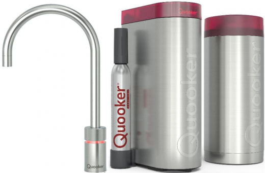 QUOOKER Nordic Round Edelstahl Single-Tap COMBI B mit CUBE 2 (22NRRVSCUBE)