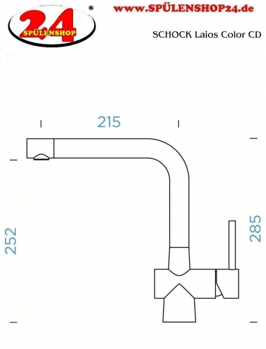 x SCHOCK Kchenarmatur Laios Cristadur Classic Line Einhebelmischer Festauslauf 360 schwenkbarer Auslauf