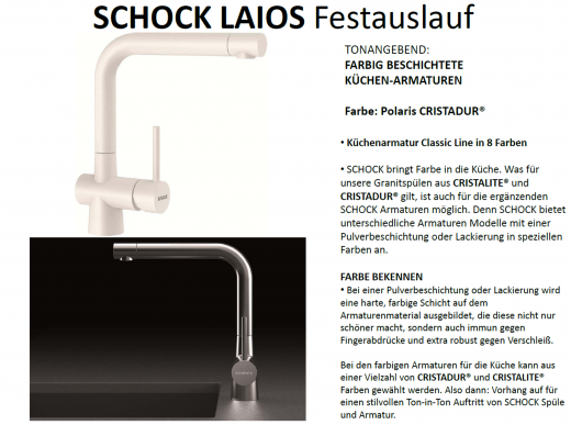 x SCHOCK Kchenarmatur Laios Cristadur Classic Line Einhebelmischer Festauslauf 360 schwenkbarer Auslauf