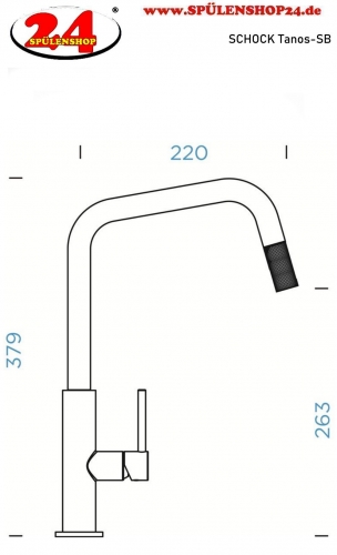 SCHOCK Kchenarmatur Tanos EDO Einhebelmischer Edelstahloptik mit Zugauslauf 360 schwenkbarer Auslauf mit Schlauchbrause