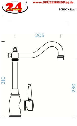 {LAGER} SCHOCK Kchenarmatur Resi EDM Einhebelmischer Edelstahl massiv mit Festauslauf 360 schwenkbarer Auslauf in Nostalgieoptik