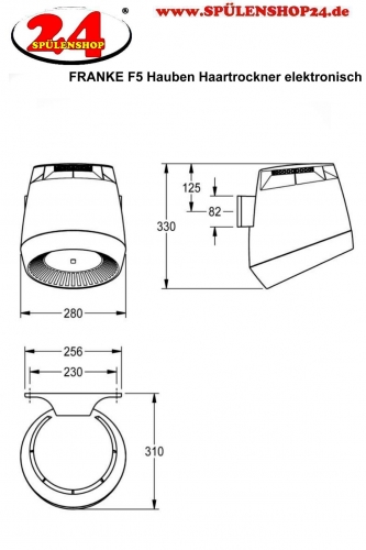 KWC PROFESSIONAL F5 Hauben-Haartrockner Wei F5DR2001 Ionentechnologie fr Wandmontage opto-elektronisch gesteuerte Sensorik