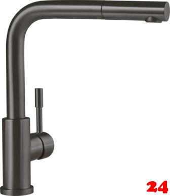 Villeroy & Boch Kchenarmatur Steel Shower Einhebelmischer Anthracite PVD mit Zugauslauf