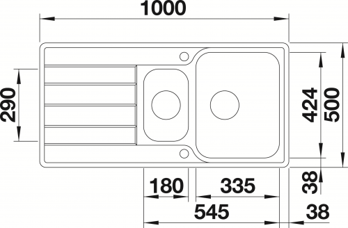 BLANCO Kchensple Classimo 6 S-IF Edelstahlsple / Einbausple Flachrand mit Ablaufsystem InFino und PushControl