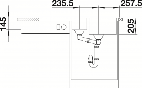 BLANCO Kchensple Classimo 6 S-IF Edelstahlsple / Einbausple Flachrand mit Ablaufsystem InFino und PushControl