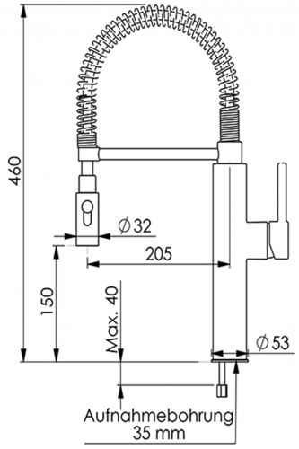 KWC Kchenarmatur Kuri Inox 125.033.700 Einhebelmischer Edelstahl mit Pendelbrause