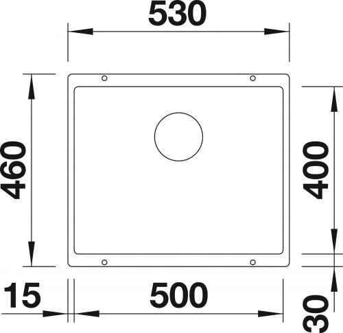 {Lager} BLANCO Subline 500-U Silgranit PuraDurII Granitsple / Unterbaubecken Ablaufsystem InFino Farbe: Wei