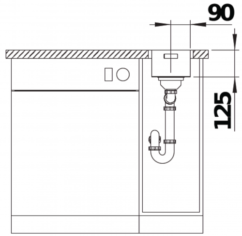 BLANCO Kchensple Solis 180-IF Edelstahlsple / Einbausple Flachrand mit Ablaufsystem InFino und Handbettigung