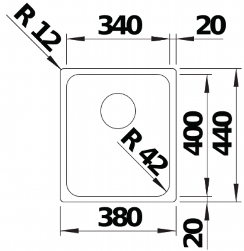 BLANCO Kchensple Solis 340-IF Edelstahlsple / Einbausple Flachrand mit Ablaufsystem InFino und Handbettigung