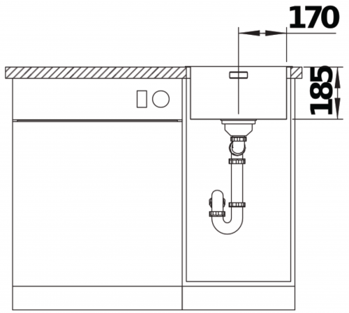 BLANCO Kchensple Solis 340-IF Edelstahlsple / Einbausple Flachrand mit Ablaufsystem InFino und Handbettigung