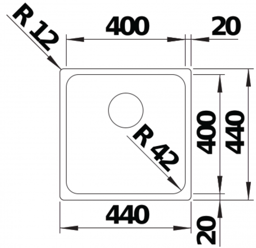 BLANCO Kchensple Solis 400-IF Edelstahlsple / Einbausple Flachrand mit Ablaufsystem InFino und Handbettigung