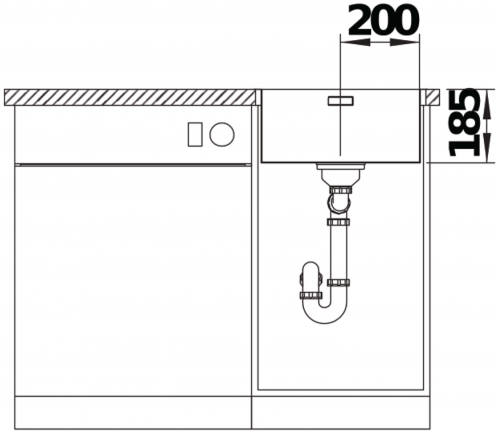 BLANCO Kchensple Solis 400-IF Edelstahlsple / Einbausple Flachrand mit Ablaufsystem InFino und Handbettigung